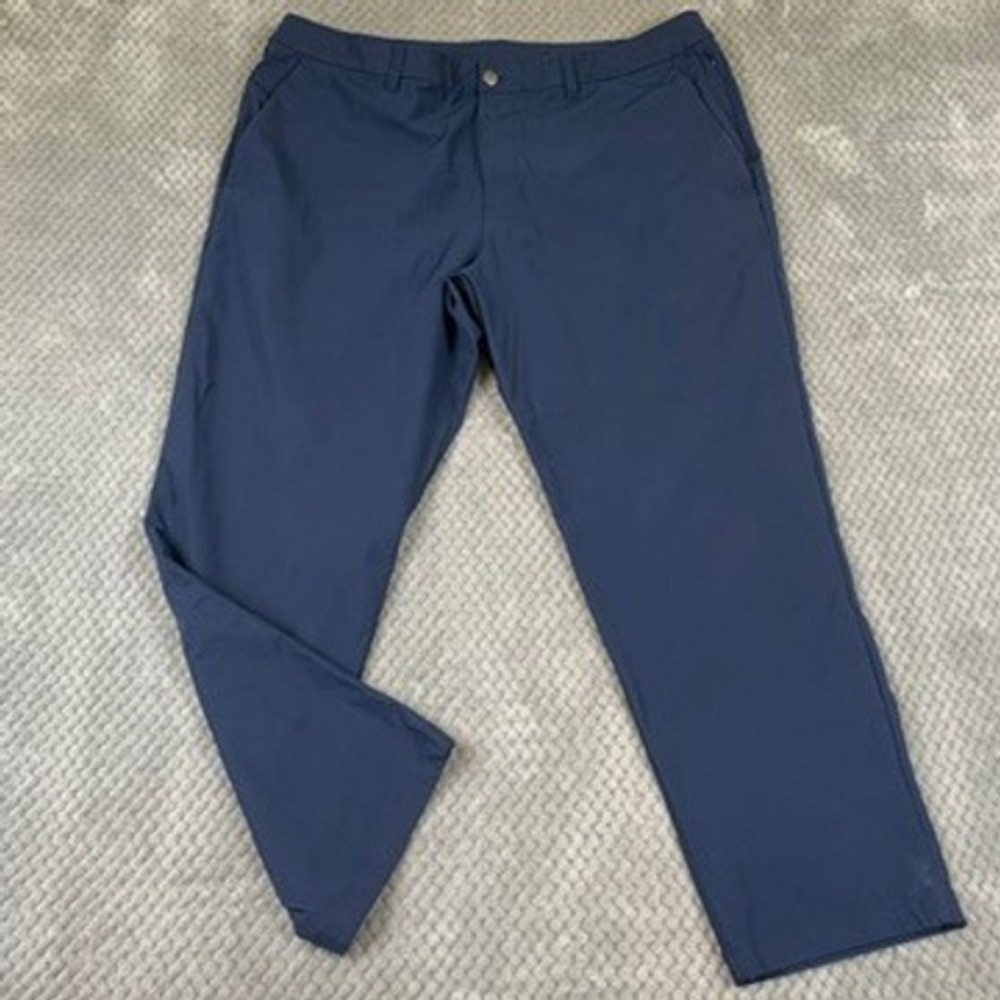 Lululemon Commission Pant Mens 40x27 Navy Blue Chino Pants LM5AR2S Hemmed